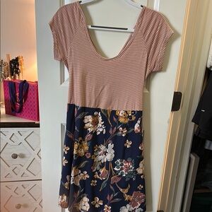 Pact Striped and Floral Women's Dress size large